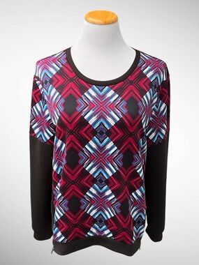 J Cooper Patterned Long-Sleeve Pullover Top